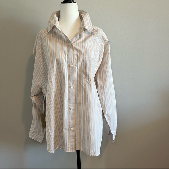 Wilfred Free by Aritzia Boyfriend Poplin Button-up Shirt - size M - Picture 2 of 9
